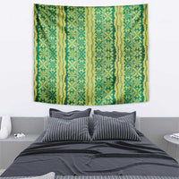Hawaii Lei with Tribal Quilt Motif Tapestry