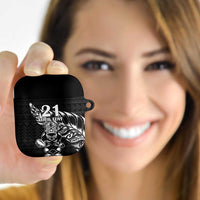 New Zealand Rugby Warrior Custom AirPods Case Black Fern Taniko Motif - Polynesian Pride
