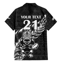 New Zealand Rugby Warrior Custom Family Matching Mermaid Dress and Hawaiian Shirt Black Fern Taniko Motif LT9 - Polynesian Pride