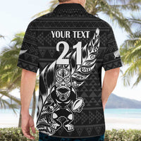 New Zealand Rugby Warrior Custom Hawaiian Shirt Black Fern Taniko Motif LT9 - Polynesian Pride