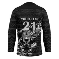 New Zealand Rugby Warrior Custom Hockey Jersey Black Fern Taniko Motif LT9 - Polynesian Pride