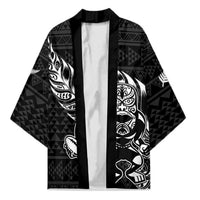 New Zealand Rugby Warrior Custom Kimono Black Fern Taniko Motif - Polynesian Pride