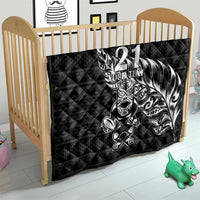 New Zealand Rugby Warrior Custom Quilt Black Fern Taniko Motif