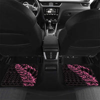 New Zealand Rugby Warrior Custom Car Mats Pink Fern Taniko Motif