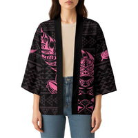 New Zealand Rugby Warrior Custom Kimono Pink Fern Taniko Motif LT9 - Polynesian Pride