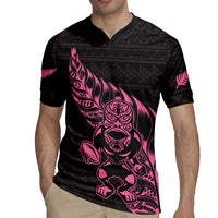 New Zealand Rugby Warrior Custom Rugby Jersey Pink Fern Taniko Motif LT9 - Polynesian Pride