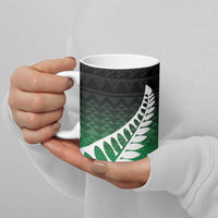 Green Silver Fern Spirit Taniko Tukutuku Personalised Ceramic Mug - Polynesian Pride