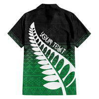 Green Silver Fern Spirit Taniko Tukutuku Personalised Family Matching Tank Maxi Dress and Hawaiian Shirt LT9 - Polynesian Pride