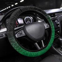 Green Silver Fern Spirit Taniko Tukutuku Steering Wheel Cover