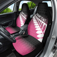 Pink Silver Fern Spirit Taniko Tukutuku Personalised Car Seat Cover