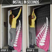 Pink Silver Fern Spirit Taniko Tukutuku Personalised Door Cover - Polynesian Pride