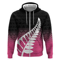 Pink Silver Fern Spirit Taniko Tukutuku Personalised Hoodie