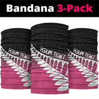 Pink Silver Fern Spirit Taniko Tukutuku Personalised Neck Gaiter - Polynesian Pride