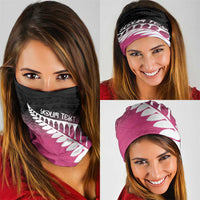 Pink Silver Fern Spirit Taniko Tukutuku Personalised Neck Gaiter - Polynesian Pride