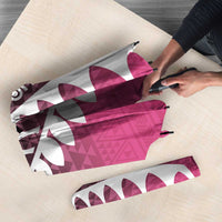 Pink Silver Fern Spirit Taniko Tukutuku Personalised Umbrella - Polynesian Pride