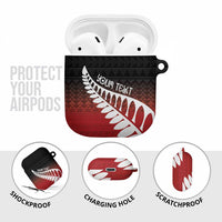 Red Silver Fern Spirit Taniko Tukutuku Personalised AirPods Case - Polynesian Pride