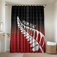 Red Silver Fern Spirit Taniko Tukutuku Personalised Bathroom Set - Polynesian Pride