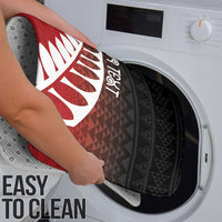 Red Silver Fern Spirit Taniko Tukutuku Personalised Bathroom Set - Polynesian Pride