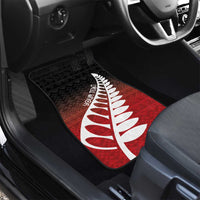 Red Silver Fern Spirit Taniko Tukutuku Personalised Car Mats