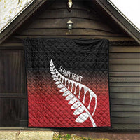 Red Silver Fern Spirit Taniko Tukutuku Personalised Quilt