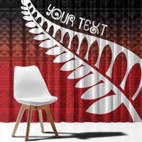 Red Silver Fern Spirit Taniko Tukutuku Personalised Window Curtain