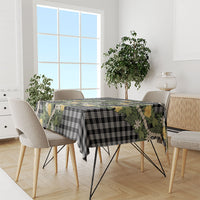 Aloha Puakenikeni Anthurium Pikake Lei Tablecloth Black Hawaiian Palaka Pattern LT9 - Polynesian Pride