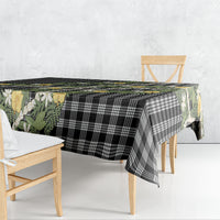 Aloha Puakenikeni Anthurium Pikake Lei Tablecloth Black Hawaiian Palaka Pattern LT9 - Polynesian Pride