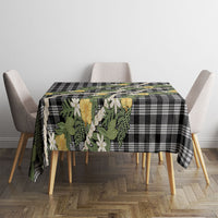 Aloha Puakenikeni Anthurium Pikake Lei Tablecloth Black Hawaiian Palaka Pattern LT9 - Polynesian Pride