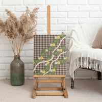 Aloha Puakenikeni Anthurium Pikake Lei Canvas Wall Art Chocolate Hawaiian Palaka Pattern