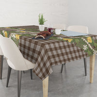 Aloha Puakenikeni Anthurium Pikake Lei Tablecloth Chocolate Hawaiian Palaka Pattern LT9 - Polynesian Pride
