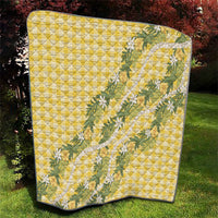 Aloha Puakenikeni Anthurium Pikake Lei Quilt Gold Hawaiian Palaka Pattern