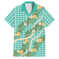Aloha Puakenikeni Anthurium Pikake Lei Family Matching Long Sleeve Bodycon Dress and Hawaiian Shirt Marine Hawaiian Palaka Pattern LT9 Dad's Shirt - Short Sleeve Marine - Polynesian Pride