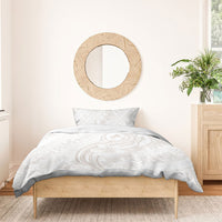 Hawaii Plumeria Lokelani Pikake Lei Bedding Set Sandy Beige Polynesian Tattoo