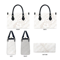 Hawaii Plumeria Lokelani Pikake Lei Leather Bag Sandy Beige Polynesian Tattoo