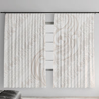 Hawaii Plumeria Lokelani Pikake Lei Window Curtain Sandy Beige Polynesian Tattoo