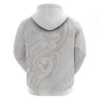 Hawaii Plumeria Lokelani Pikake Lei Zip Hoodie Sandy Beige Polynesian Tattoo