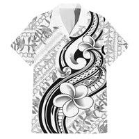 Hawaii Plumeria Lokelani Pikake Lei Family Matching Short Sleeve Bodycon Dress and Hawaiian Shirt Ele'ele Polynesian Tattoo LT9 Dad's Shirt - Short Sleeve Black - Polynesian Pride