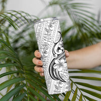 Hawaii Plumeria Lokelani Pikake Lei Skinny Tumbler Ele'ele Polynesian Tattoo LT9 - Polynesian Pride