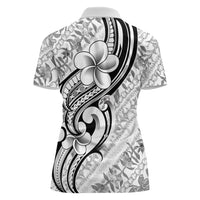 Hawaii Plumeria Lokelani Pikake Lei Women Polo Shirt Ele'ele Polynesian Tattoo LT9 - Polynesian Pride