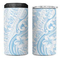 Hawaii Plumeria Lokelani Pikake Lei 4 in 1 Can Cooler Tumbler Uliuli Polynesian Tattoo LT9 One Size: 16 oz Blue - Polynesian Pride