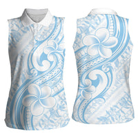 Hawaii Plumeria Lokelani Pikake Lei Women Sleeveless Polo Shirt Uliuli Polynesian Tattoo LT9 - Polynesian Pride