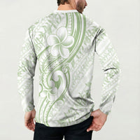 Hawaii Plumeria Lokelani Pikake Lei Button Sweatshirt Oma'oma'o Polynesian Tattoo