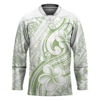 Hawaii Plumeria Lokelani Pikake Lei Hockey Jersey Oma'oma'o Polynesian Tattoo LT9 Unisex Green - Polynesian Pride