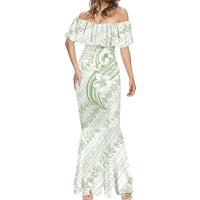 Hawaii Plumeria Lokelani Pikake Lei Mermaid Dress Oma'oma'o Polynesian Tattoo LT9 - Polynesian Pride