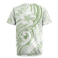 Hawaii Plumeria Lokelani Pikake Lei Rugby Jersey Oma'oma'o Polynesian Tattoo
