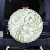 Hawaii Plumeria Lokelani Pikake Lei Spare Tire Cover Oma'oma'o Polynesian Tattoo LT9 No hole Green - Polynesian Pride