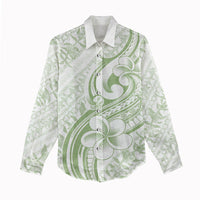 Hawaii Plumeria Lokelani Pikake Lei Women Casual Shirt Oma'oma'o Polynesian Tattoo LT9 - Polynesian Pride