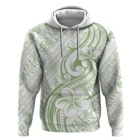 Hawaii Plumeria Lokelani Pikake Lei Zip Hoodie Oma'oma'o Polynesian Tattoo LT9 Pullover Hoodie Green - Polynesian Pride