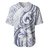 Hawaii Plumeria Lokelani Pikake Lei Baseball Jersey Navy Blue Polynesian Tattoo