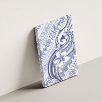 Hawaii Plumeria Lokelani Pikake Lei Canvas Wall Art Navy Blue Polynesian Tattoo